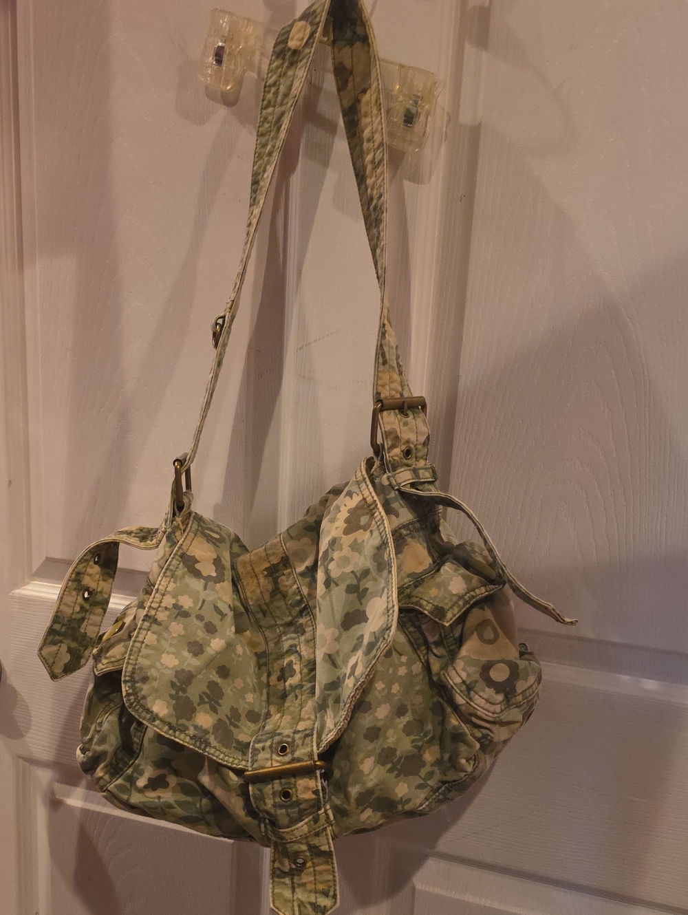 Vintage GAP Canvas Floral Camo Shoulder Bag - Olive Green